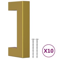 Vidaxl Ročaji za omarico 10 kosov zlati 64 mm nerjaveče jeklo