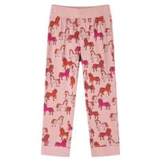 Greatstore Otroška pižama z dolgimi rokavi svetlo roza 104