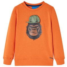 shumee Otroški pulover temno oranžen 104
