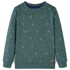 shumee Otroški pulover temno zelena melange 116