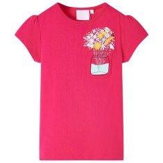 Greatstore Otroška majica živo roza 140