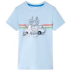 Greatstore Otroška majica s kratkimi rokavi svetlo modra 104