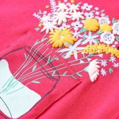 Greatstore Otroška majica s kratkimi rokavi živo roza 92