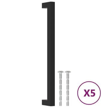 Vidaxl Ročaji za omarico 5 kosov črni 224 mm nerjaveče jeklo