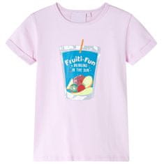 Greatstore Otroška majica s kratkimi rokavi nežno roza 104