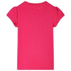 Greatstore Otroška majica s kratkimi rokavi živo roza 92