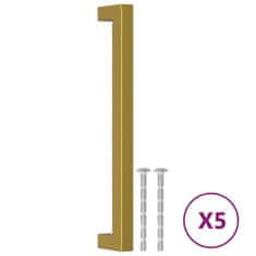 Vidaxl Ročaji za omarico 5 kosov zlati 192 mm nerjaveče jeklo