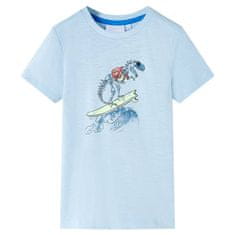 Greatstore Otroška majica s kratkimi rokavi svetlo modra 116