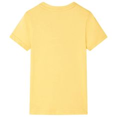 Vidaxl Otroška majica s kratkimi rokavi svetlo oker 116