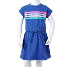 Greatstore Otroška obleka z vrvico kobaltno modra 128