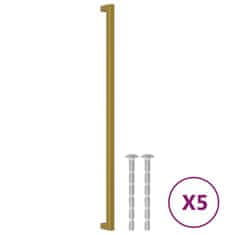 Vidaxl Ročaji za omarico 5 kosov zlati 480 mm nerjaveče jeklo