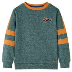 Greatstore Otroški pulover temno zelena melange 104