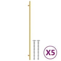 Vidaxl Ročaji za omarico 5 kosov zlati 480 mm nerjaveče jeklo