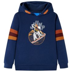 Greatstore Otroški pulover s kapuco mornarsko moder 104