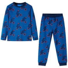 shumee Otroška pižama z dolgimi rokavi bencinsko modra 92