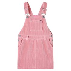 Vidaxl Otroška obleka rebrasti žamet svetlo roza 92