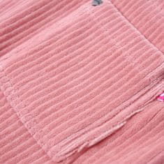 Vidaxl Otroška obleka rebrasti žamet svetlo roza 92