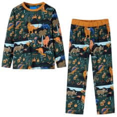 shumee Otroška pižama z dolgimi rokavi temno zelena 116