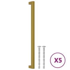 Vidaxl Ročaji za omarico 5 kosov zlati 320 mm nerjaveče jeklo