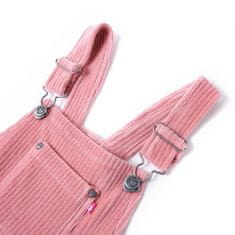 Vidaxl Otroška obleka rebrasti žamet svetlo roza 104