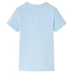 Vidaxl Otroška majica s kratkimi rokavi svetlo modra 140