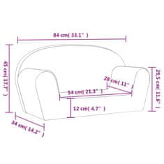 Vidaxl Otroški kavč dvosed roza mehak pliš
