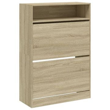 Vidaxl Omarica za čevlje z 2 predaloma sonoma hrast 80x34x116 cm