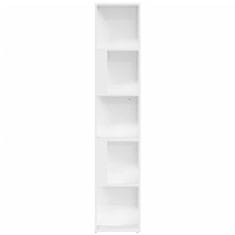 Vidaxl Kotna omarica visok sijaj bela 33x33x164,5 cm iverna plošča