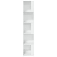 Vidaxl Kotna omarica visok sijaj bela 33x33x164,5 cm iverna plošča