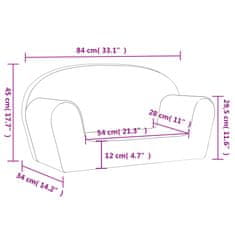 Vidaxl Otroški kavč dvosed antracit mehak pliš