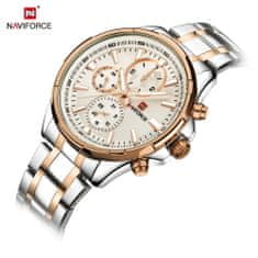 Smart Plus naviforce 9089 moški luksuzni chronograph steel watch: športna eleganca za sodobnega gospoda: japonski kremen, vodoodporen