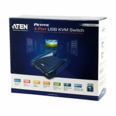 Aten KVM stikalo 4x1 mini VGA/USB/ AVDIO s kabli CS64US