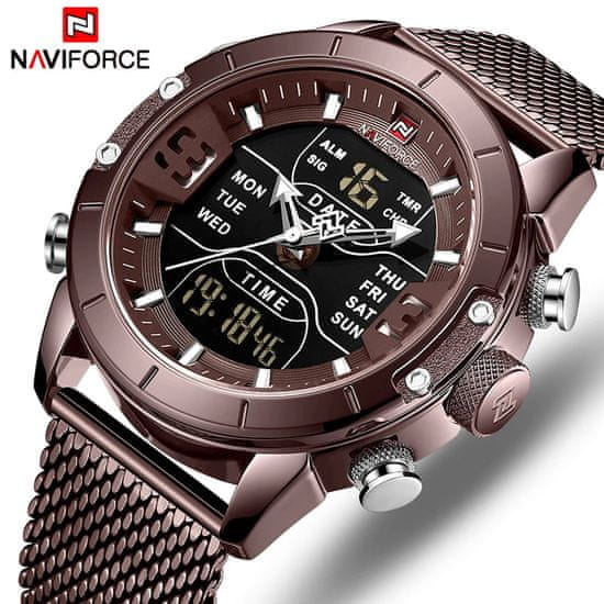 Smart Plus naviforce 9153 visokokakovostna moška kvarčna ročna ura: izvrstna izdelava: vrhunski trak iz nerjavečega jekla, vrhunska izdelava