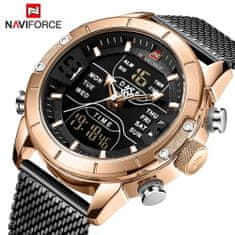 NaviForce 9153 visokokakovostna moška kvarčna ročna ura: Izvrstna izdelava: vrhunski trak iz nerjavečega jekla, vrhunska izdelava 