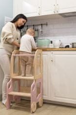 Furnitura 2v1 MONTESSORI STOLČEK POMAGALČEK-MOTIV AVTO (VEČ BARV)-Siva