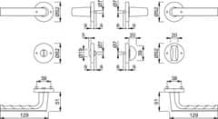 Hoppe Hamburg 1700/42KV/42KVS F1 WC kljuka za notranja vrata, aluminij