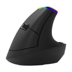 Delux Brezžična vertikalna miška Delux M618C 2.4G 1600DPI RGB (črna)