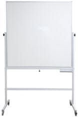 TIP Table bela tabla, na stojalu, dvostranska - vrtljiva, magnetna, emajlirana, 120x150 cm