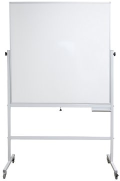TIP Table bela tabla, na stojalu, dvostranska - vrtljiva, magnetna, emajlirana, 120x150 cm