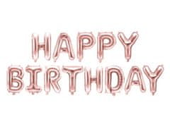 WOWO Happy Birthday balonska dekoracija - Rose gold balonska dekoracija Happy Birthday 340cm x 35cm