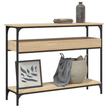 Vidaxl vidaXL Konzolna mizica s polico, hrast sonoma, 100x29x75 cm