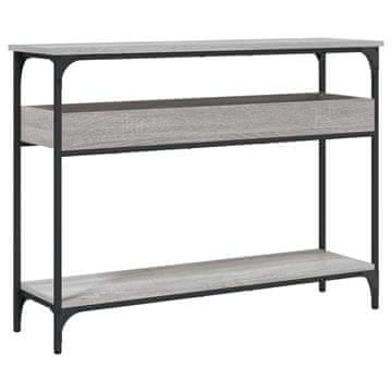 Vidaxl Konzolna mizica s polico siva sonoma 100x29x75 cm inž. les