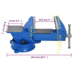 Vidaxl Primež moder 125 mm lito železo