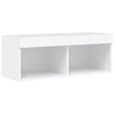 Vidaxl TV omarica z LED lučmi bela 80x30x30 cm