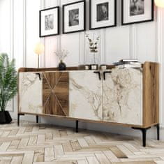 Furnitura KOMODA VENEDIK - OREH/BELI MARMOR