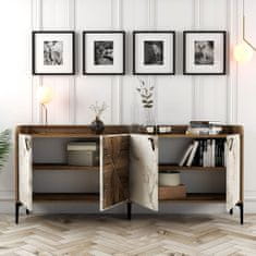 Furnitura KOMODA VENEDIK - OREH/BELI MARMOR