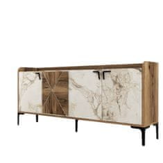 Furnitura KOMODA VENEDIK - OREH/BELI MARMOR