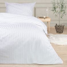 shumee Hotelska prevleka za odejo s preklopom STRIPES, 2 cm bela/160x200