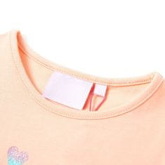 Vidaxl Otroška majica s kratkimi rokavi svetlo oranžna 92
