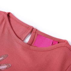 Vidaxl Otroška majica z dolgimi rokavi starinsko roza 92